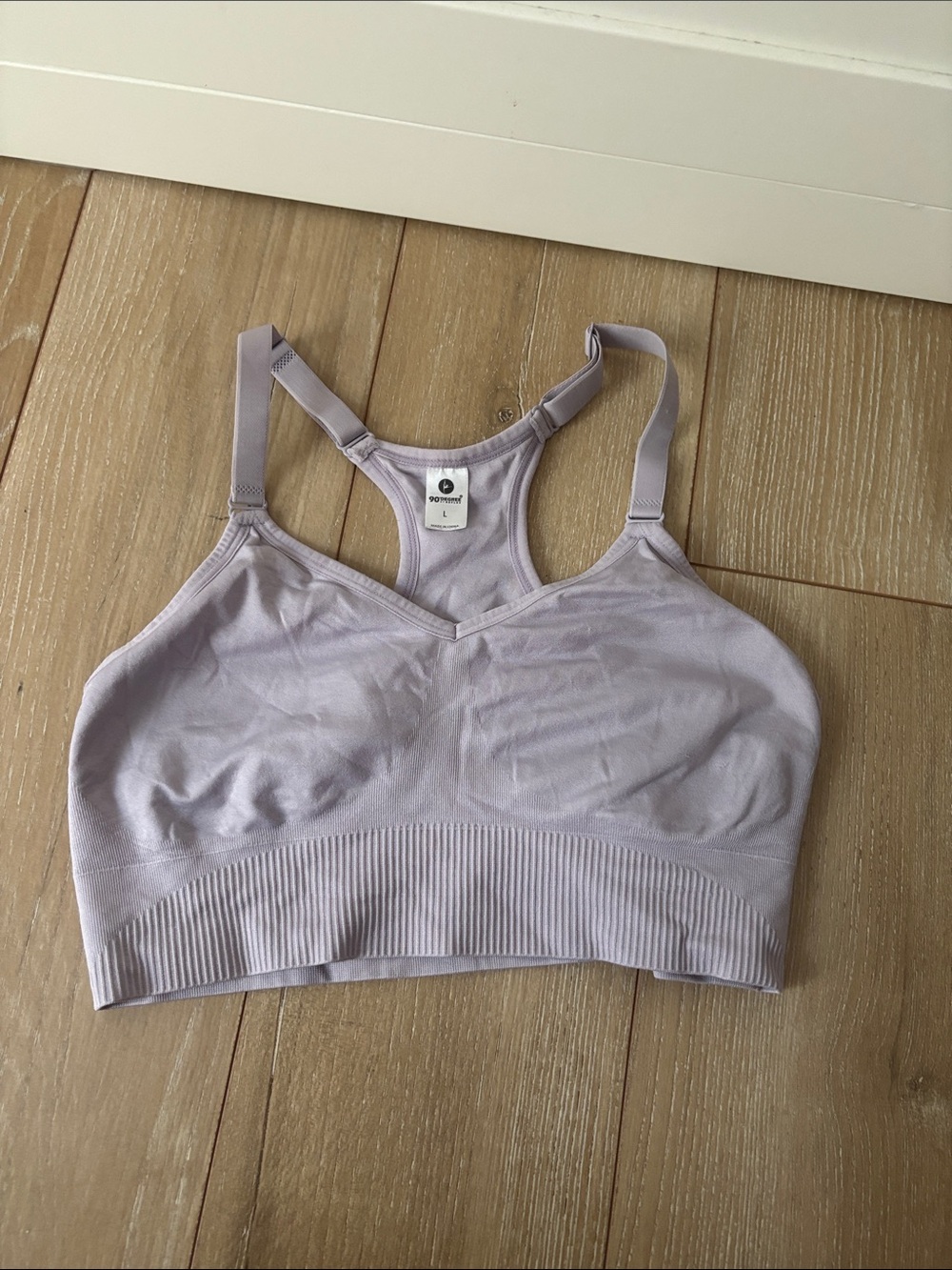 90 degree Lavender Racerback Sports Bra size Large - Picture 2 of 8